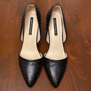 French Connection Black Embellished
Pointed Toe Heels Shoes Size 10